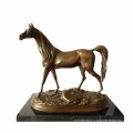 Sculpture en bronze animal Artisanat à simple cheval Statue en laiton Deco Tpal-247